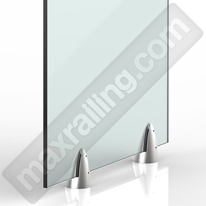 Стъклен парапет с ниски овални дизайнерски колонки за тераси или басейни
